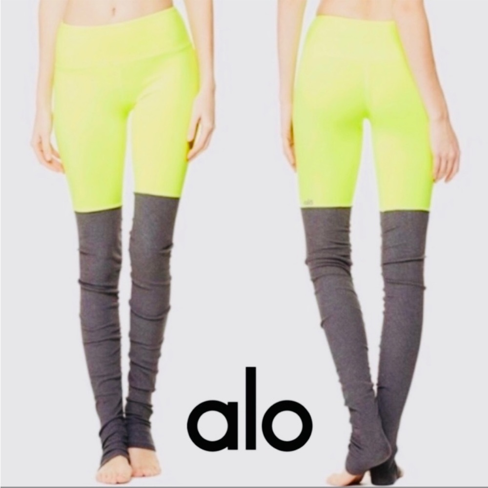 ALO Yoga Neon Yellow and Gray Pantsuit